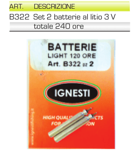 Batterie Litio per Starlight IGNESTI 2x3V per Starlite ST45LB/LL