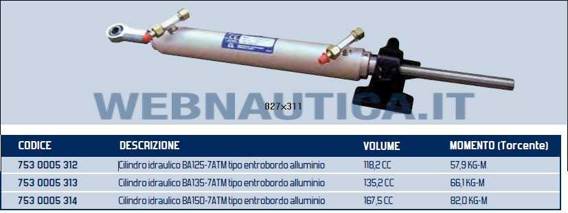 Cilindro Idraulico Seastar Ba135 -7 Atm Alluminio