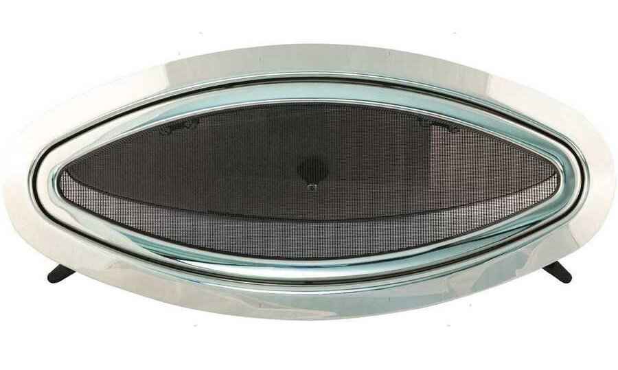 Oblo Ovale Apribile Vetro in Acrilico e Telaio Inox mm.216x472